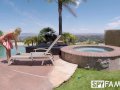 SpyFam Step sister Alexis Adams caught step brother spying by the pool