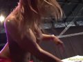 threesome sex show on public stage