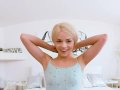 vr porn-Sexy naughty blonde with a tattoo on her shoulder