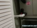 Slutty Wife Kimber Lee Blows The AC Repair Man for Facial!