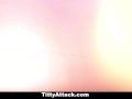 TittyAttack - Big Tit Brunette Oiled Up And Fucks Huge Cock