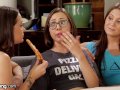 Lesbian Sorority-Sisters Eat Out with the Pizza Delivery Girl