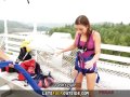 Lane Sisters Outdoor Threesome with Bungee Instructor