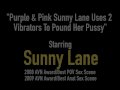 Purple & Pink Sunny Lane Uses 2 Vibrators To Pound Her Pussy