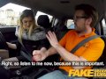 Fake Driving School Petite learner with small tits eats instructors cum