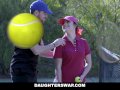 DaughterSwap - Horny Tennis Girls Ride Stepdads Cock
