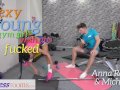 Fitness Rooms Sexy sweaty young gym girl with abs pov blowjob and fucking