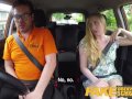 Fake Driving School Ex learner Satine Sparks arse spanked red raw