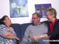 Thick thighed BBW joins in with mature couple