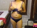 Amazing Indian GF In Blue Bra With Her Boyfriend On Live Webcam Show