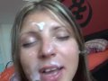 Skinny Teen Takes Messy Facial!