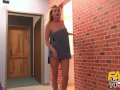 Fake Hostel Bouncy big tits and MILF have threesome with guy