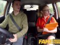 Fake Driving School Exam failure leads to hot sexy blonde car fuck