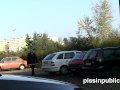 Reckless girls managed to find a sweet spot to piss between parked cars