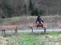 Cute girls expose peeing pussies and take a leak near the forest