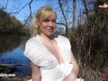 MyDirtyHobby - Hot Blonde masturbating outdoor!