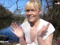 MyDirtyHobby - Hot Blonde masturbating outdoor!