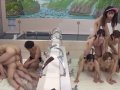 JAV time stop naked pyramid of women in bathhouse Subtitles