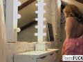 Young blonde Vladislava strips off her fancy lingerie to fuck
