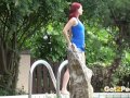 Naughty Redhead Pees In Neighbours Pool