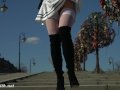 Look under my skirt. Jeny Smith spinning in a miniskirt in public