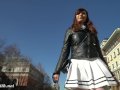 Look under my skirt. Jeny Smith spinning in a miniskirt in public