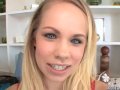 Naughty blonde Britney Young sticky facial 