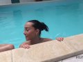 HUNT4K. Young bad bitch sucks dick and gets banged by the poolside