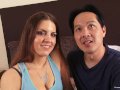 Real amateur couple showing off in their first video