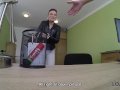 LOAN4K. Sexy chick gives blowjob and gets nailed in the loan office