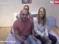 MyDirtyHobby - Young skinny babe has her first threesome experience