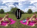 Solo Ornela Morgan is masturbating in the nature, in VR