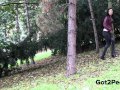 Forest Piss For Desperate Brunette