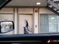 Inked up Mallory Maneater sucks cock in the car